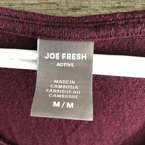 JOE Fresh Active size Med Burgundy scoop neck knit top - Picture 4 of 4